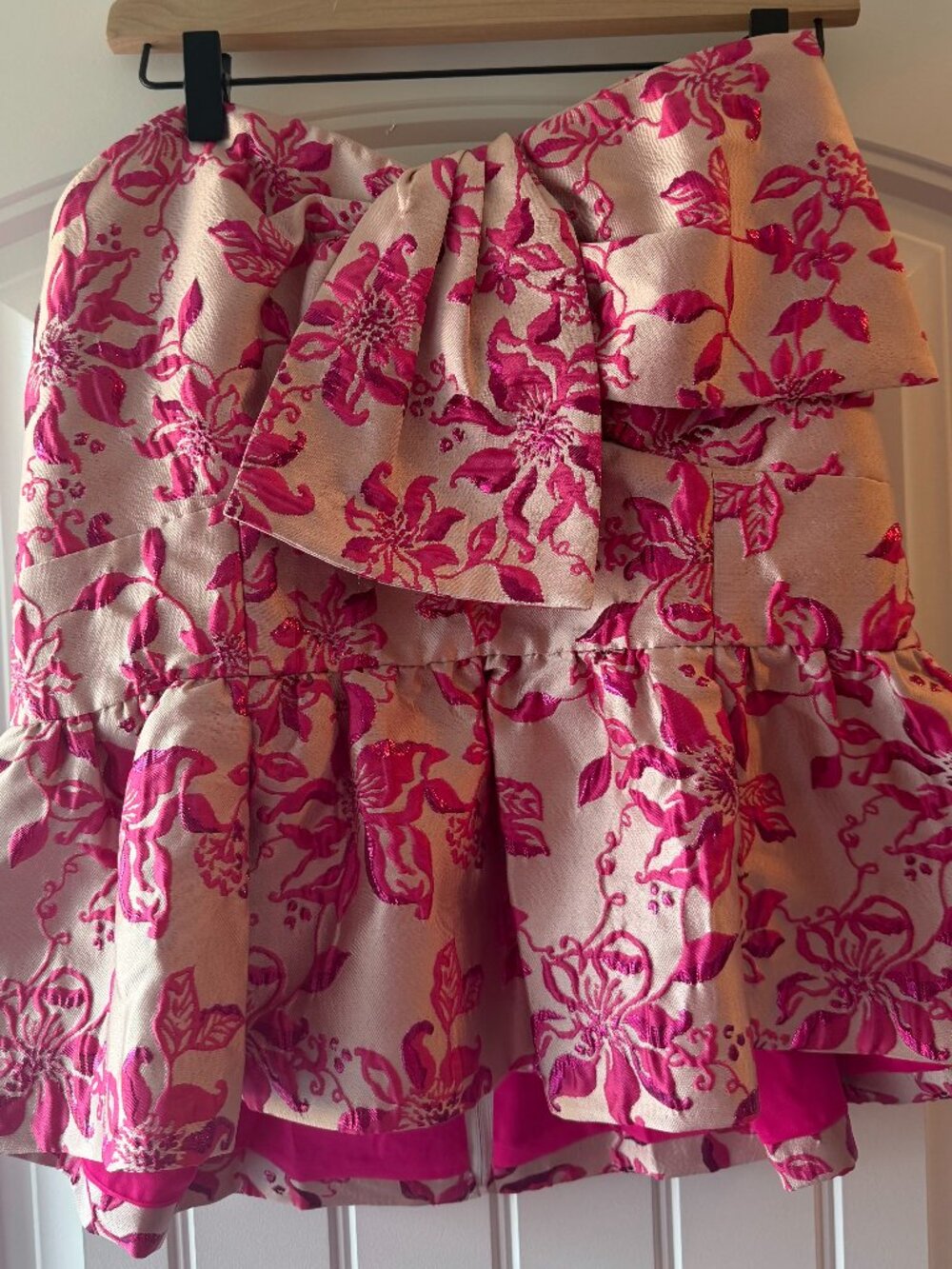 Lilly Pulitzer Kataleya Jacquard Strapless Bow Front Top Size 14